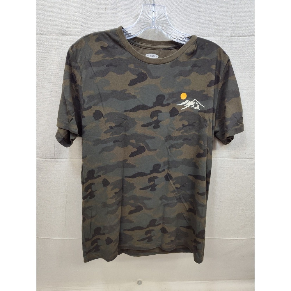 Old‎ Navy Mens Camo Mountain Graphic Soft Washed T-Shirt Green Medium